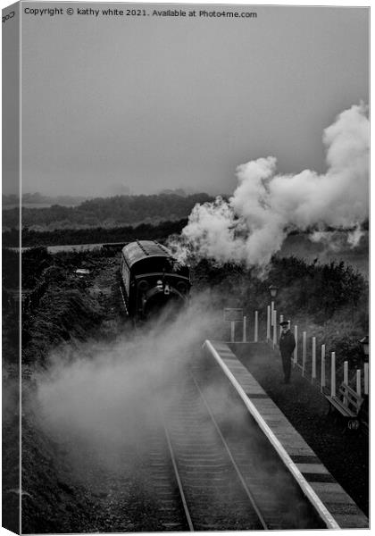 Cornwall  steam train Canvas Print by kathy white