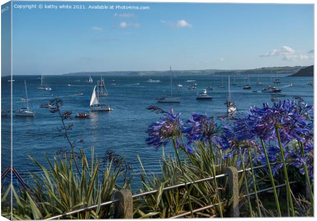 Sailing in Falmouth Cornwall Canvas Print by kathy white