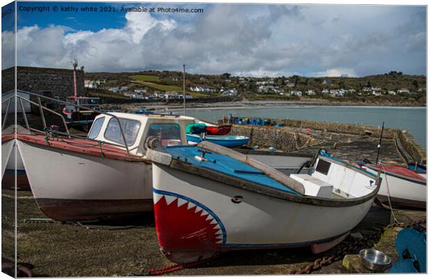 Coverack Cornwall,  Canvas Print by kathy white