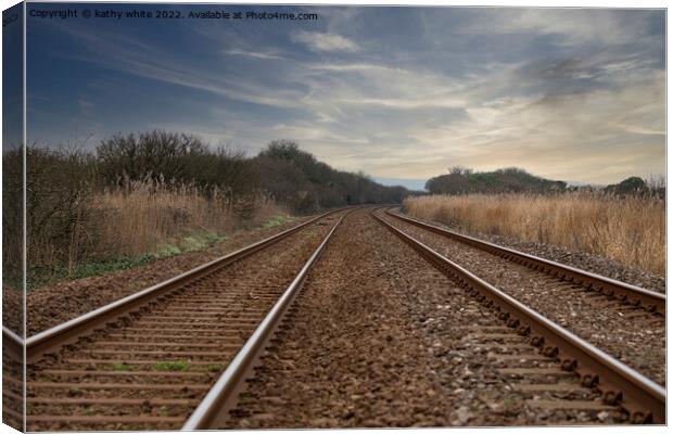 Cornish Main train Line to penzance Canvas Print by kathy white