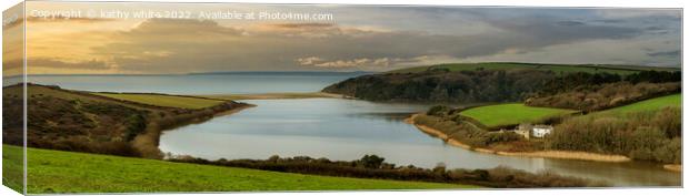 Loe Bar  Cornwall, the golden hour Canvas Print by kathy white