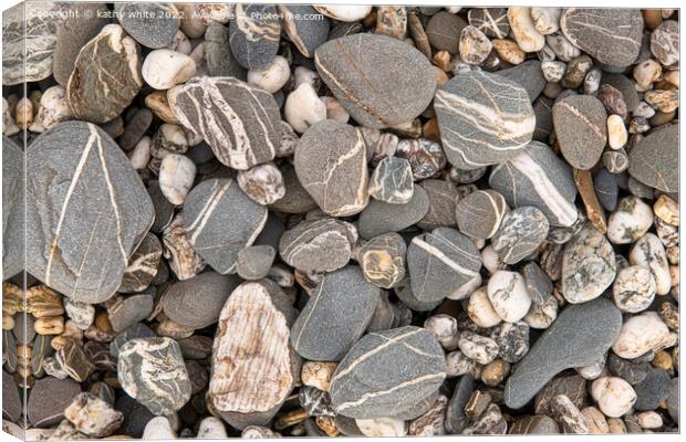 Beach Stones, on a Cornish beach Canvas Print by kathy white