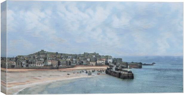 St Ives ,Cornwall watercolour Canvas Print by kathy white
