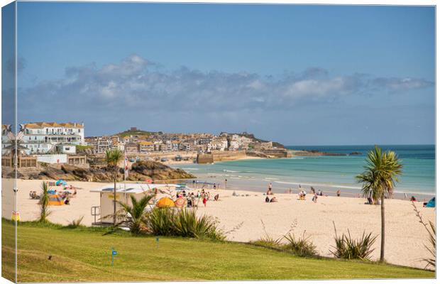 St Ives,Porthminster Beach, St Ives Cornwall Canvas Print by kathy white