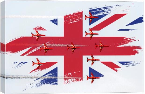 Spitfire, Formation from the Red Arrows Canvas Print by kathy white