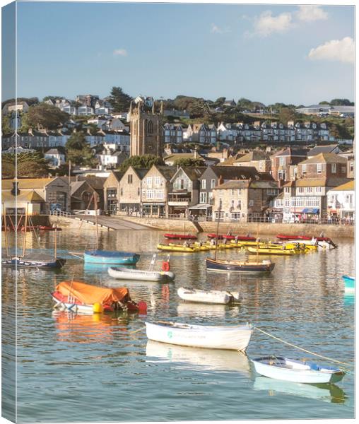 St Ives,Enchanting St Ives Harbour Light Canvas Print by kathy white