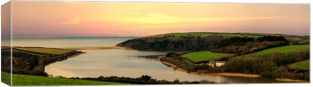 The Majestic Sunset at Loe Bar and Loe Pool Canvas Print by kathy white