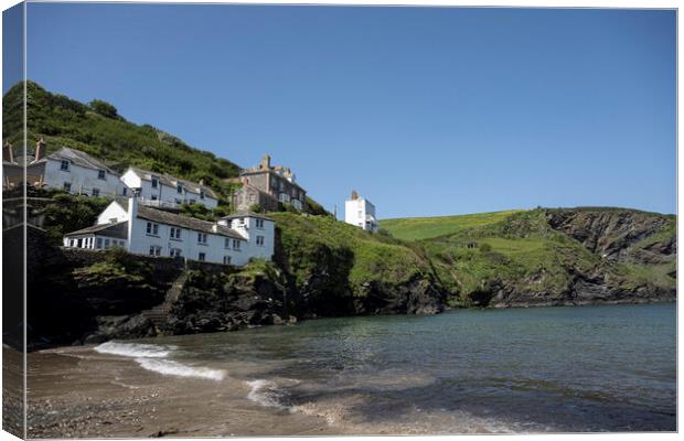 Doc Martin  House,  Port Isaac  Canvas Print by kathy white
