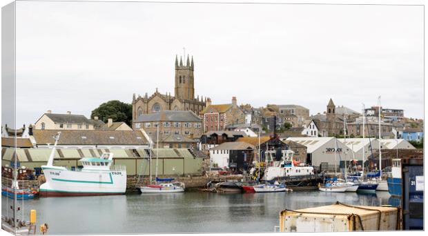 Newlyn harbour Penzance Cornwall Canvas Print by kathy white