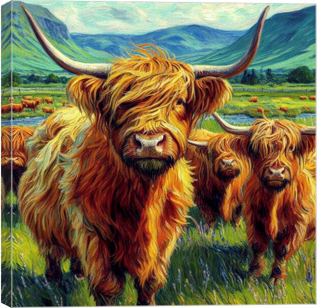 The  Highland cow  Canvas Print by kathy white