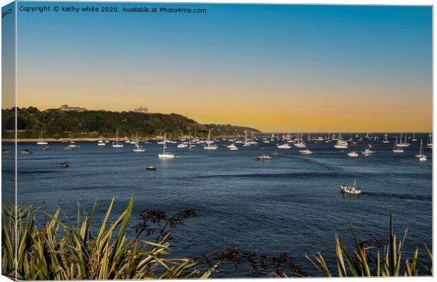 Falmouth Cornwall Castle Beach Canvas Print by kathy white