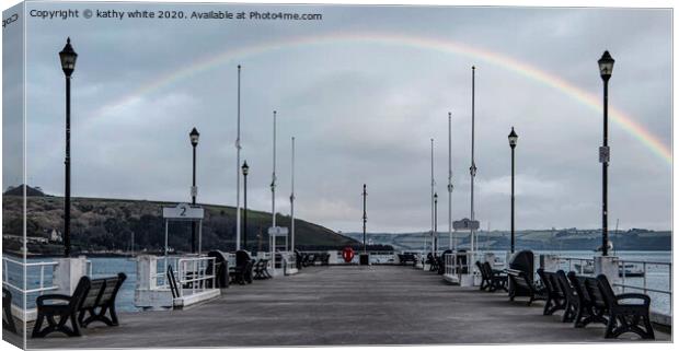 falmouth,falmouth Cornwall rainbow Canvas Print by kathy white