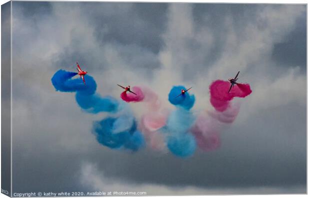 Majestic, Red Arrows Display Canvas Print by kathy white