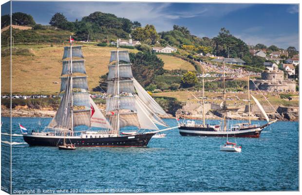 Falmouth Tall Ships Race, Canvas Print by kathy white