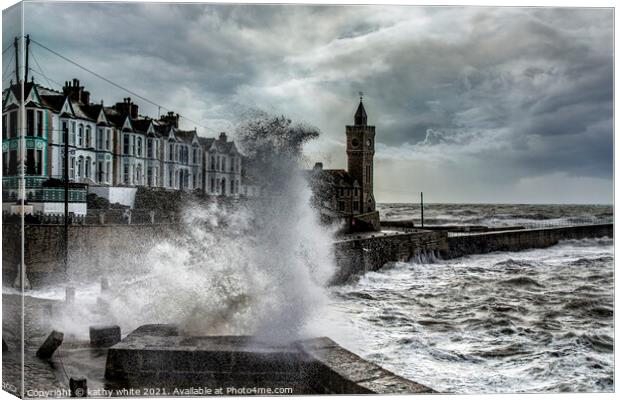 Porthleven harbour Cornwall,Porthleven Harbour sto Canvas Print by kathy white