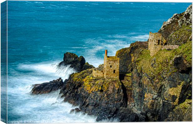  Botallack mine Cornwall,Botallack mines Canvas Print by kathy white