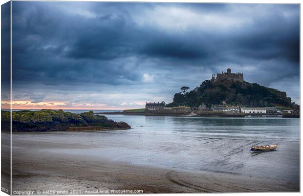 St Michaels mount Cornwall waiting for the tide Canvas Print by kathy white