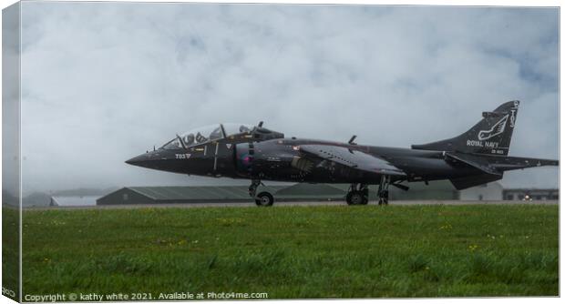Harrier T12 Royal Navy jet  Airplane Canvas Print by kathy white