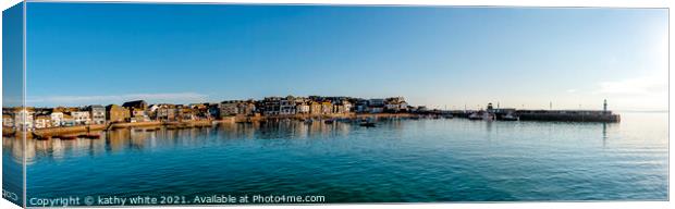 St. Ives Cornwall uk, 	panoramic seascapes Canvas Print by kathy white
