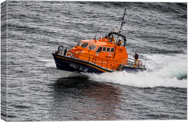 Lifeboat  Cornwall, Lizard Lifeboat rough,stormy   Canvas Print by kathy white