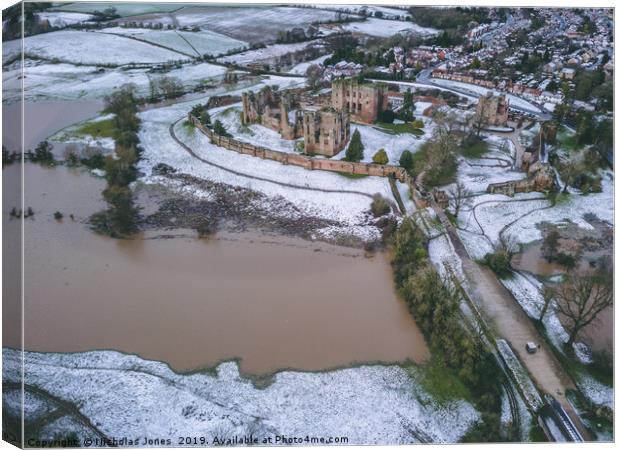 Winter at Kenilworth Castle  Canvas Print by Nicholas Jones