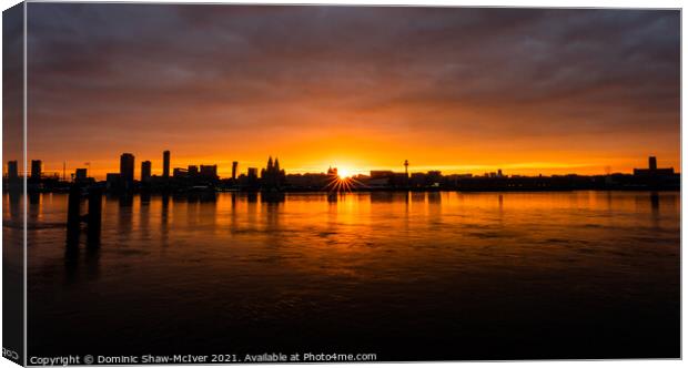 Sunrise over Liverpool Canvas Print by Dominic Shaw-McIver