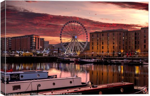 Sunset at the Royal Albert Dock, Liverpool Canvas Print by Dominic Shaw-McIver