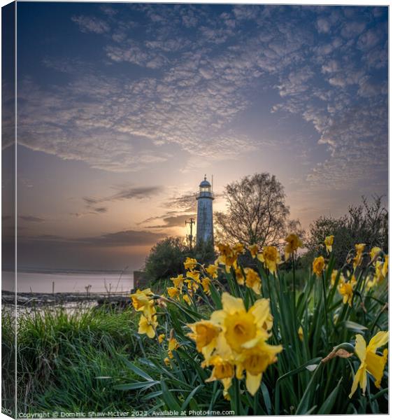 Dazzling Sunset over Hale Village Lighthouse Canvas Print by Dominic Shaw-McIver