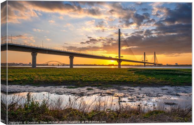 Two Bridges across the Mersey Canvas Print by Dominic Shaw-McIver
