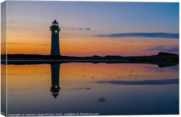 New Brighton Lighthouse sunset Canvas Print by Dominic Shaw-McIver