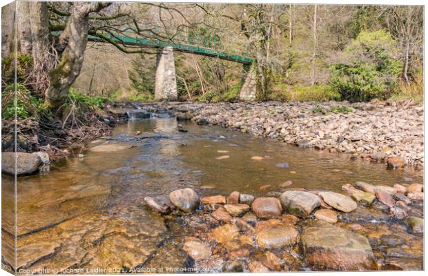 Footbridge Over the River Balder at Cotherstone, Teesdale Canvas Print by Richard Laidler