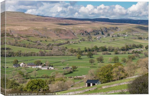 Over to Holwick, Teesdale in Spring (1) Canvas Print by Richard Laidler