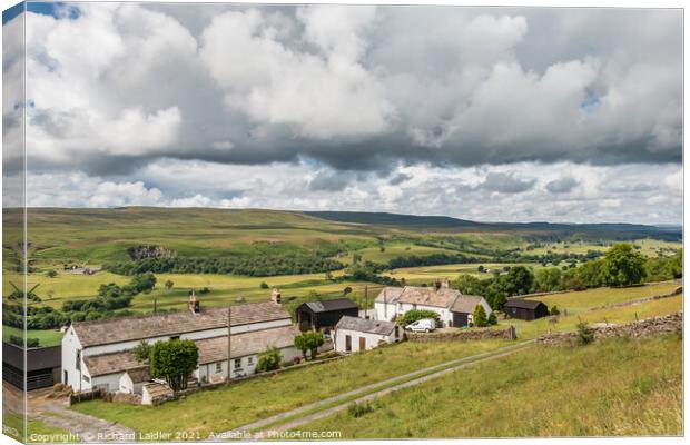 Two Teesdale Farms Canvas Print by Richard Laidler