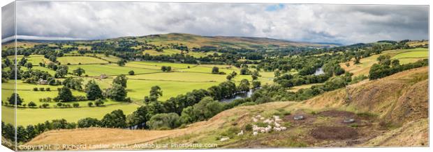 View from Whistle Crag, Teesdale Panorama Canvas Print by Richard Laidler