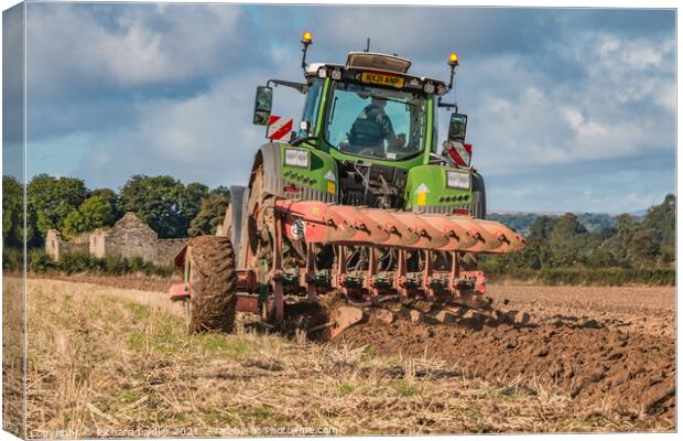 Autumn Ploughing at Thorpe Oct 2021 (1) Canvas Print by Richard Laidler