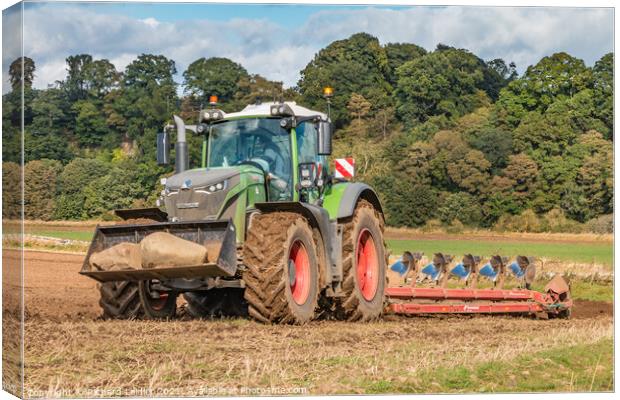 Autumn Ploughing at Thorpe Oct 2021 (2) Canvas Print by Richard Laidler