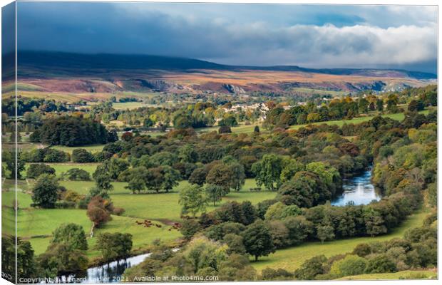 Autumn Sun and Colours on Middleton in Teesdale Canvas Print by Richard Laidler