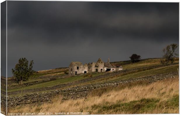 The abandoned and derelict High Stonygill Farm, Teesdale Canvas Print by Richard Laidler