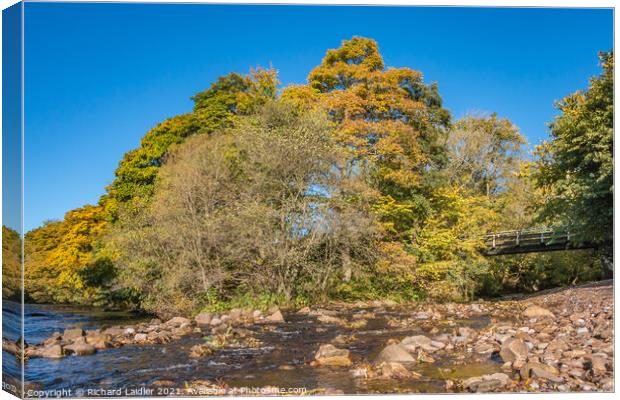 Hudeshope Beck meets the River Tees Canvas Print by Richard Laidler