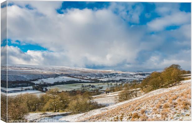 A wintry view towards Holwick, Teesdale from Middle Side Canvas Print by Richard Laidler
