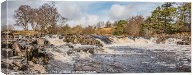 Low Force Waterfall Teesdale Horseshoe Panorama Canvas Print by Richard Laidler