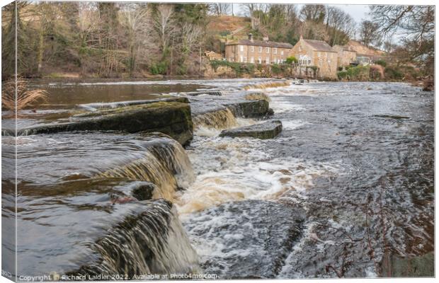 Demesnes Mill and the River Tees at Barnard Castle Canvas Print by Richard Laidler