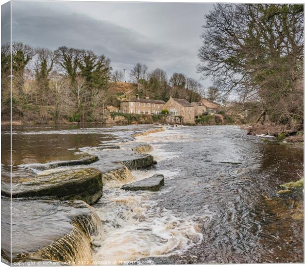 Demesnes Mill and the River Tees at Barnard Castle  Canvas Print by Richard Laidler