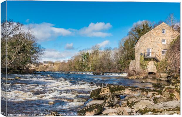 Demesnes Mill and River Tees at Barnard Castle Canvas Print by Richard Laidler