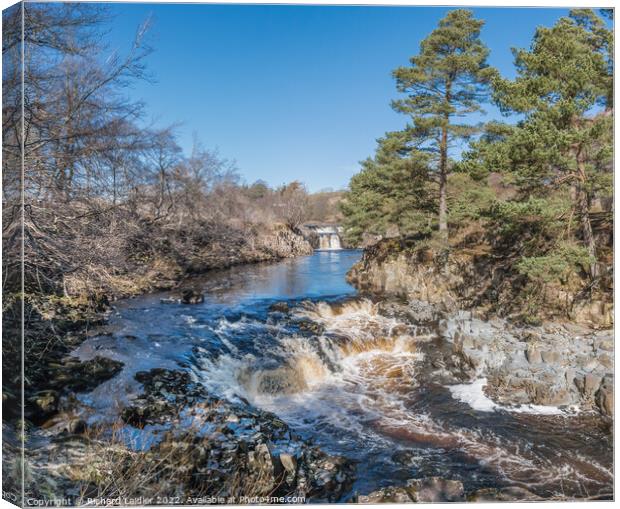 Low Force Waterfall from the Pennine Way way at Wy Canvas Print by Richard Laidler