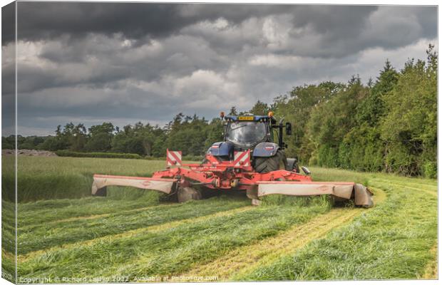 Silage Cutting at Wycliffe Jun 2022 (3) Canvas Print by Richard Laidler