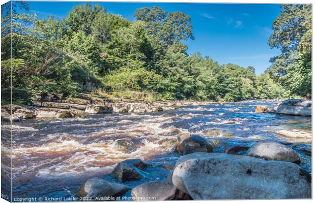 The River Tees below Egglestone Abbey, Barnard Castle, Teesdale Canvas Print by Richard Laidler