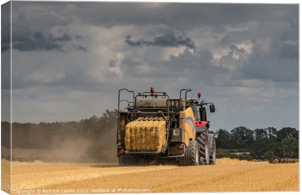 Baling at Van Farm Aug 2022 (3) Canvas Print by Richard Laidler