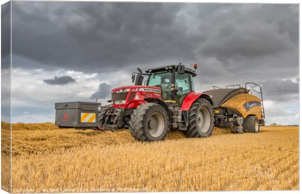 Baling at Van Farm Aug 2022 (1) Canvas Print by Richard Laidler