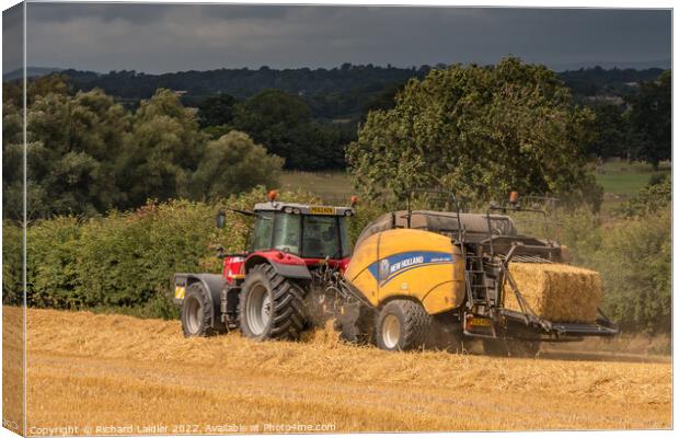 Baling at Van Farm Aug 2022 (4) Canvas Print by Richard Laidler